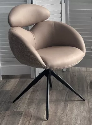 Стул ГУННАР (GUNNAR) 360 град, цвет БЕЖЕВЫЙ VEGA-11 / MIAMI-160, ткань / ЧЕРНЫЙ каркас, ®DISAUR