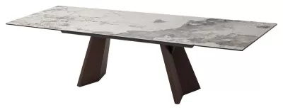 Стол БРИАН (BRIAN) 200 ЦВЕТ ПАНДОРА (MATTE PANDORA) керамика на стекле/ ОРЕХ, ®DISAUR