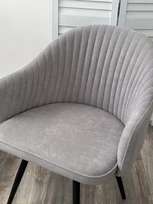 Стул AVIOR, 360 град. поворот. B22 Серый, велюр / черный каркас, М-City