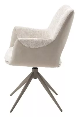 Стул ДАВЕН (DAVEN) 360 град, цвет КРЕМОВЫЙ RIELY-111 /  G1038-101, ткань  / ЛАТТЕ каркас, ®DISAUR