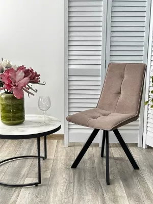 Стул BRONX, 360 град. поворот. B5 Капучино, велюр / черный каркас, М-City