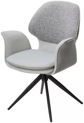 Стул LENNE 360 град. поворот., серый MILAN-450, ткань/ MOHAIR-151, ткань/ Черный, ®DISAUR