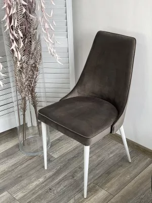 Стул NEPAL-P ГРАФИТ #14, велюр/ белый каркас М-City