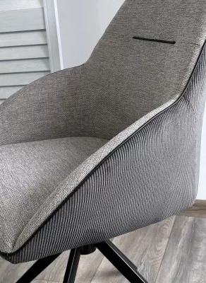 Стул TORNADO 360 град. Серый Brego-07, ткань/ темно-серый Modern-454, велюр/ черный каркас, DISAUR