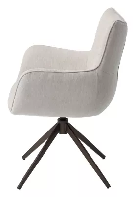 Стул PRATO 360 град поворот с возвратом BOSTON-102 латте, ткань / медный брашированный, ®DISAUR