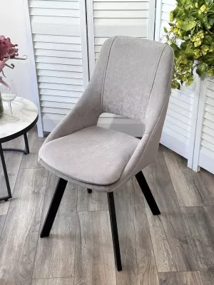 Стул ASP, 360 град. поворот. B22 Серый, велюр / черный каркас, М-City