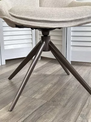 Стул OSKAR 360 град. поворот. KN01-05 Бежевый/ BZ1046-11 Бежевый/ Шоколадное золото каркас, ®DISAUR