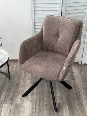 Стул ФЕДЕРИКО ДАНС 180 град. поворотный, NORDIC 35 Серо-коричневый / Черный каркас, M-City