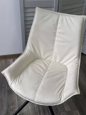 Стул ОСЛО Atmocfera 010 Бежевый / Orakul 160 Белый / Черный каркас M-City