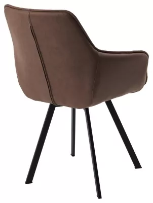 Стул СОЛИС 360 град. поворот.  Федерика Шоколад, иск.замша / черный каркас