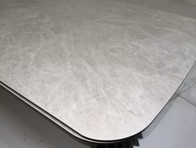 Стол ASTRID 200 TL-102 Бежевый мрамор, испанская керамика / Темно-серый каркас, ®DISAUR