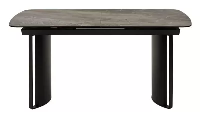 Стол RASMUS 160 KL-80 Серый мрамор, итальянская керамика / черный каркас, ®DISAUR