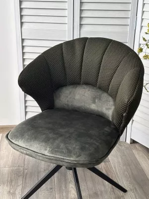 Стул ASTRA 360 град. поворот Зеленый Sonic 77 ткань / 7525-156 велюр / черный каркас, ®DISAUR