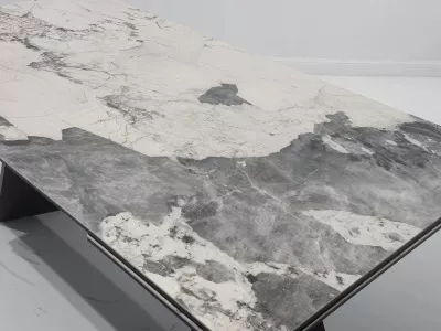 Стол БРИАН (BRIAN) 200 ЦВЕТ ПАНДОРА (MATTE PANDORA) керамика на стекле/ ОРЕХ, ®DISAUR