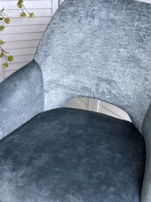 Стул БЕРРИС (BERRIES) 360 град. Синий Loris-37, велюр / темно-синий 7525-56 / черный каркас, DISAUR