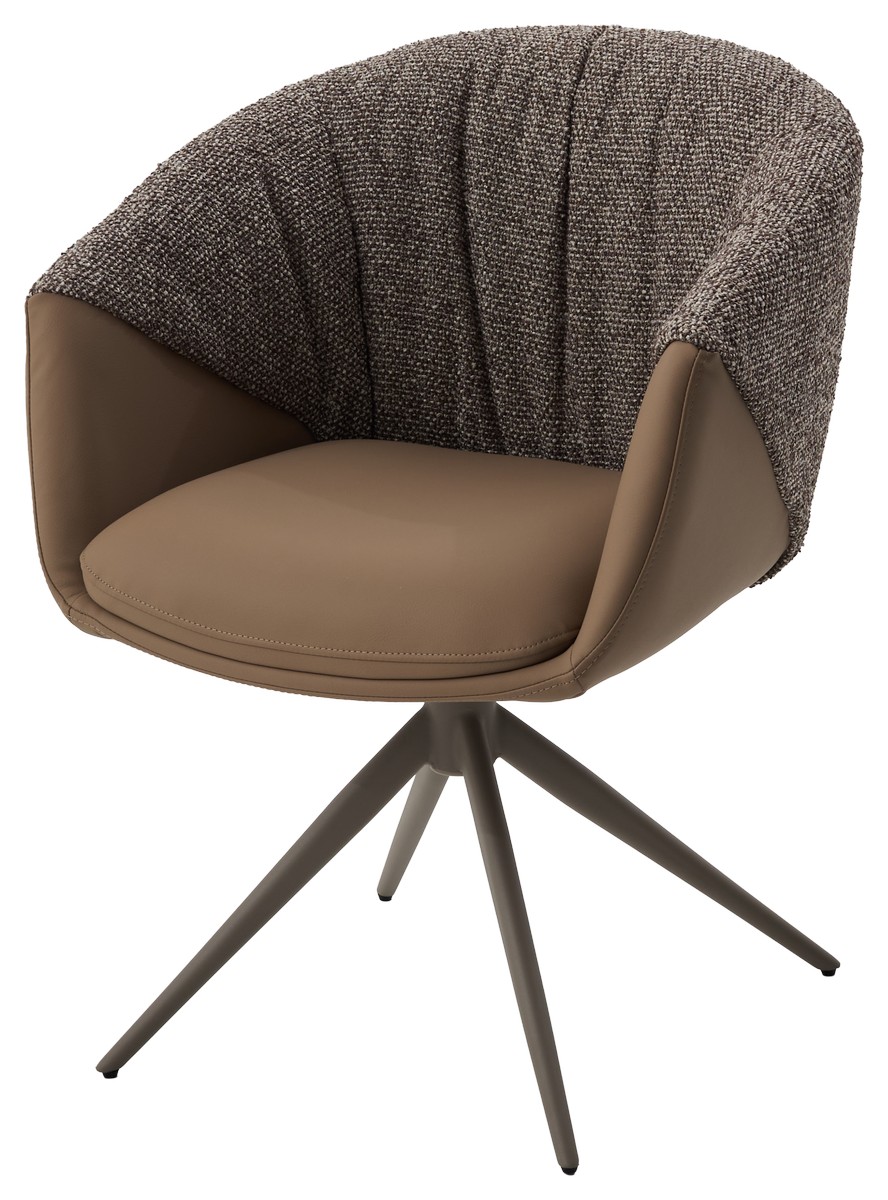 Стул ГИССЕН (GISSEN) 360 град., цвет КОФЕ HP032-08A PU / V885-1, экокожа / ткань / ЛАТТЕ, ®DISAUR