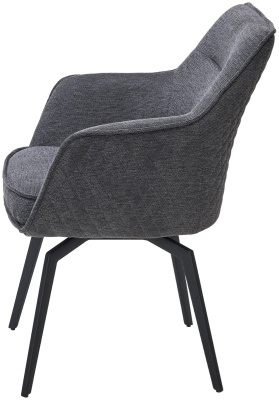 Стул RENLY 180 град. поворот. Brego-16 Темно-серый, ткань / Черный, ®DISAUR