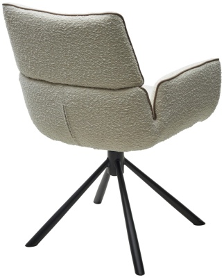 Стул VIRS 360 град. поворот. с возвратом, EDELWEISS#1 белый, букле/ JC531-7 беж/ Черный, ®DISAUR