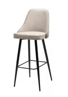 Барный стул NEPAL-BAR ЛАТТЕ #25, велюр/ черный каркас (H=78cm) М-City